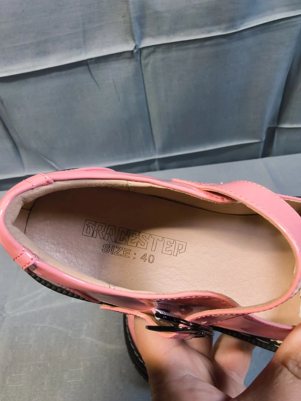 Pink Mary Jane Platform Shoes with Buckle Strap
